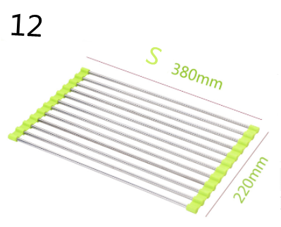 Rejilla para fregadero de cocina plegable de acero inoxidable